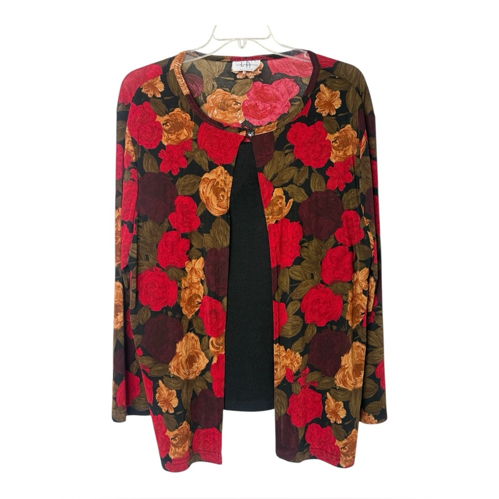 Los‎ Angeles Woman 2-in-1 Floral Long Sleeve Pullover Blouse Stretch Women 22/24